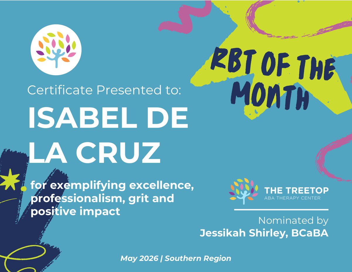 Isabel De La Cruz's BT of the Month certificate